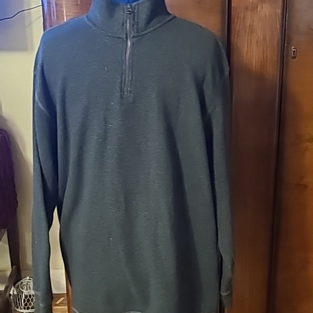 Redhead men's mock turtleneck 1/4 zip thermal. Sz 2XL. (#567) green/black. - Picture 4 of 10